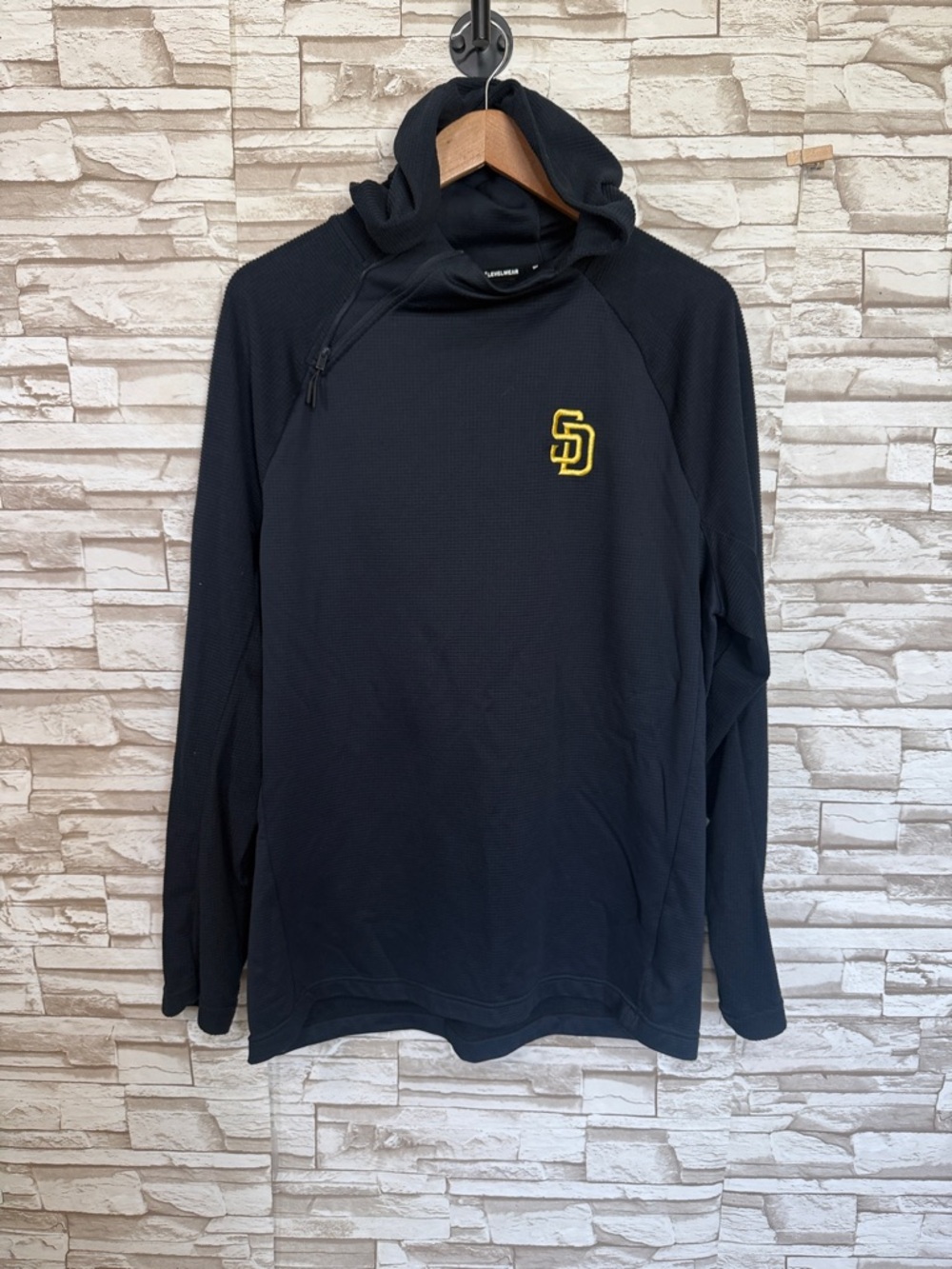 LEVELWEAR Genuine Merchandise Black Hooded Pullover with Yellow SD Logo